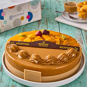 Half Mango and Half Lotus Cake, Size 24 Round. - Exception Pastry - Egypt 