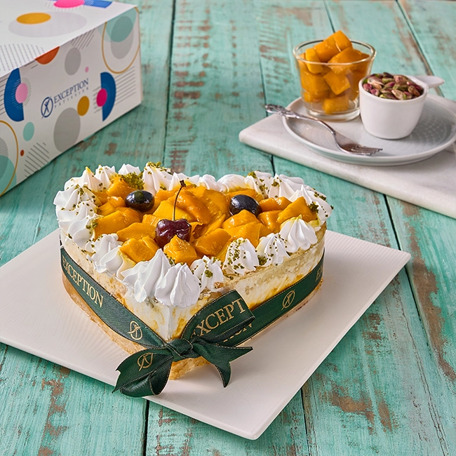 Mango Heart Cake - Size-16 - Exception Pastry - Egypt 